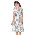 thumbnail image 2 of Bixox Robe d'Été à Manches Courtes pour Femmes Robe Ample Longueur Genou avec Poches-Dunny Chicken, 2 of 7
