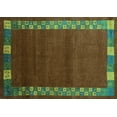 thumbnail image 1 of Ahgly Company Machine Washable Indoor Rectangle Abstract Turquoise Blue Contemporary Area Rugs, 7' x 10', 1 of 4