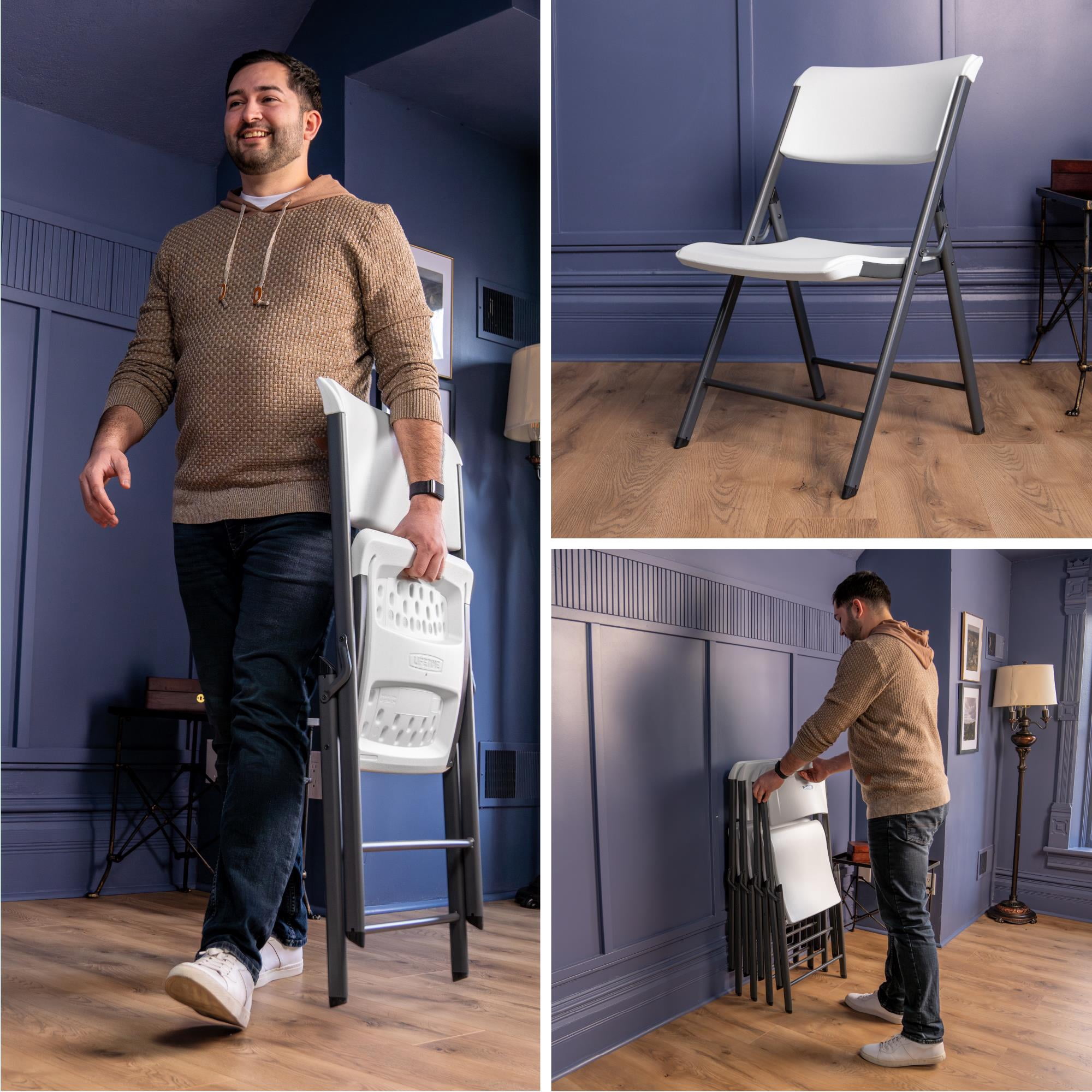 Lifetime A-Frame Folding Chair, White (Set of 4)-81170
