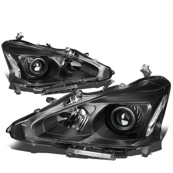 DNA Motoring For 2013-2015 Nissan Altima JDM  Black Clear Projector Headlight Lamps Pair