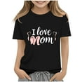 thumbnail image 1 of T-shirt à Manches Courtes Imprimé à Col Rond pour Enfants, Tissu en Polyester Doux Confortable Tenue Décontractée pour l'Été le Printemps l'École Usage Quotidien, 1 of 7