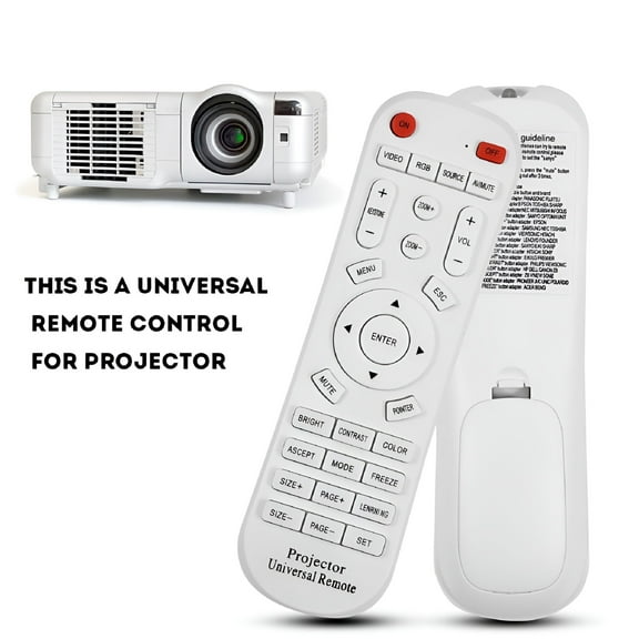 GJX Universal Projector Remote Control, White Universal Remote Control for Projector