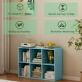 thumbnail image 4 of 6-Cube Storage Shelf Bookcase - Wooden 3-Tier Floor Standing Open Bookshelf for Home and Office, Display Cabinet, Light Blue, 4 of 16