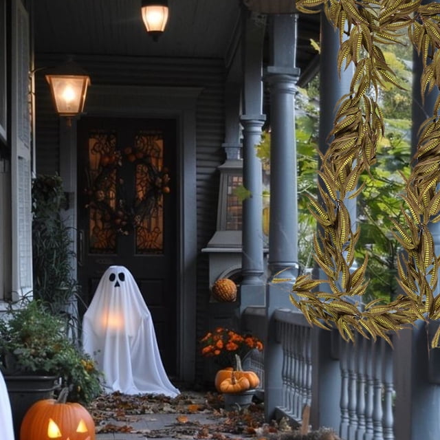 Aursykel Décorations d'Halloween Extérieures en Rotin Réaliste Simulé à Texture Flexible pour Cadres de Porte, Rampes et Foyers, Convenant à la Déco Maison Effrayante de l'Action de Grâce 70,9 Po Multicolore