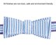 thumbnail image 4 of Collar morado para cachorros y mascotas, collar ajustable con lazo a rayas para perros, 4 of 8