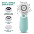 thumbnail image 2 of Facial Cleansing Brush Electric Facial Exfoliating Massage Brush with 3 Cleanser Heads and 2 Speeds Adjustable for Deep Cleaning, Removing Blackhead, Face Massaging, 2 of 7