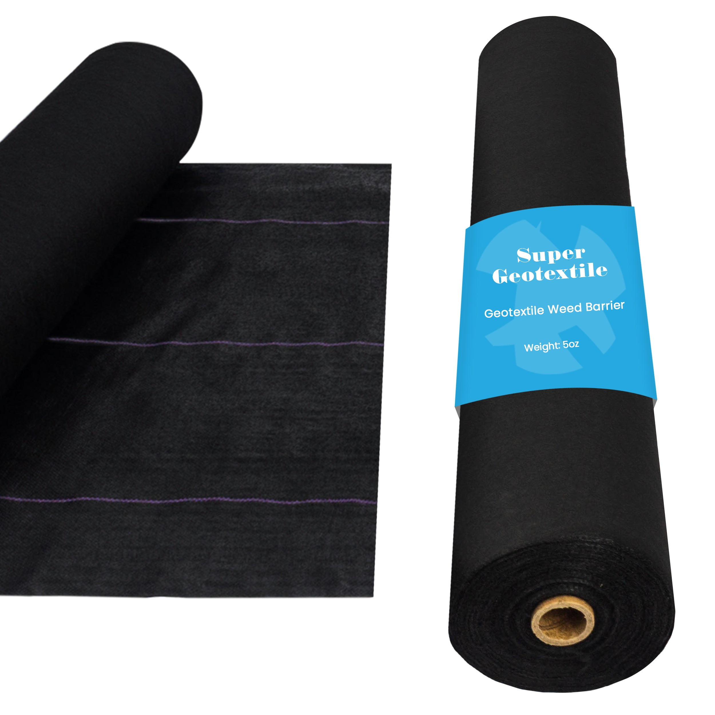 Super Geotextile Pro Grade 5oz Weed Barrier - Heavy Duty Landscape Fabric - Weed Block - 25 Year Fabric 3' x 100'