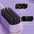 thumbnail image 4 of Cepillo Alisador Pelo Inalámbrico Peine Caliente Eléctrico Antiescaldaduras para Mujeres () Morado, 4 of 7