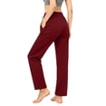 thumbnail image 6 of SuTry Womens Straight Leg Jogger Pants Drawstring Elastic Waist Side Pockets Stretch Knit Fabric Yoga Workout Daily Casual Wear Trousers, 6 of 9