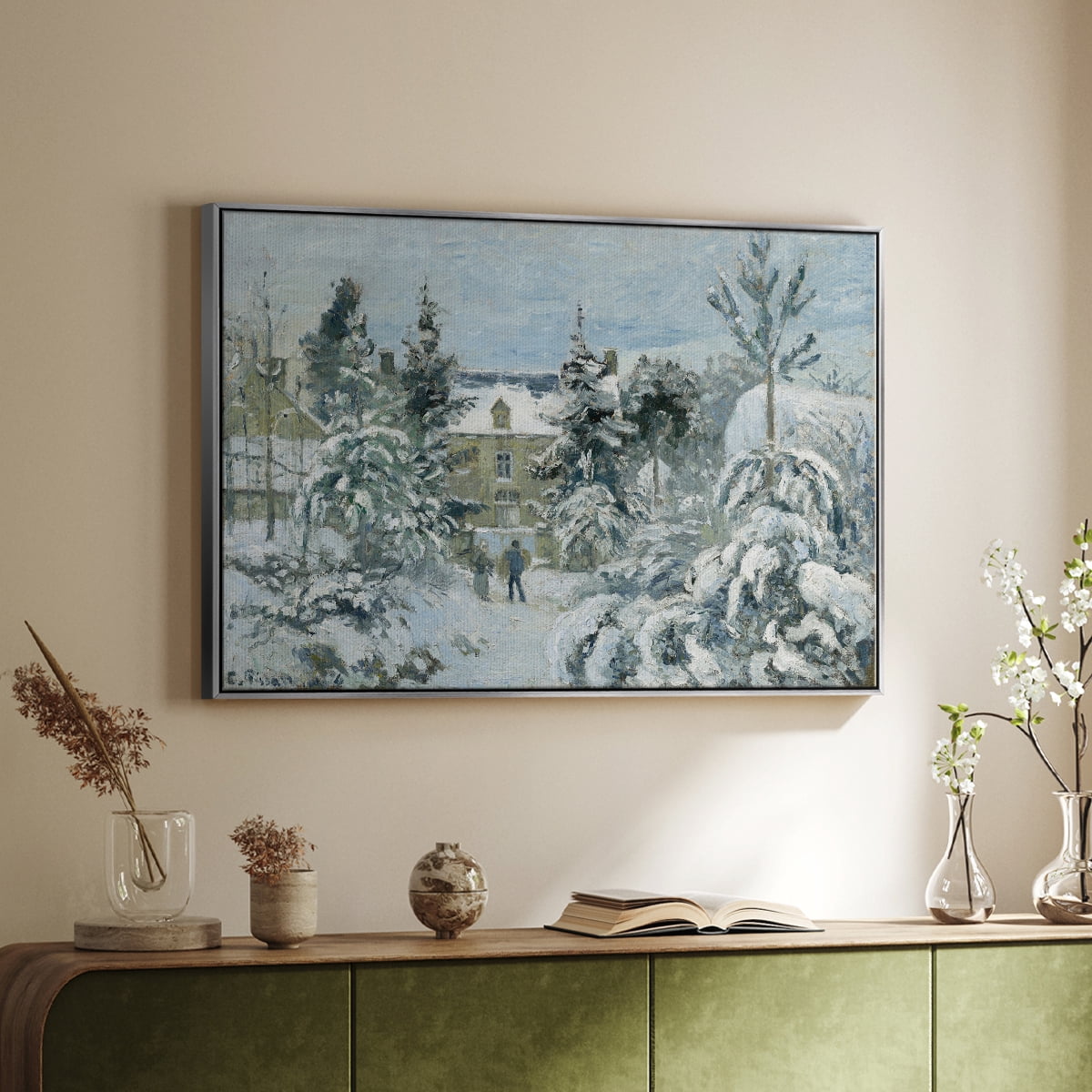 Vintage Landscape-CCXC By Wexford Home Framed in Silver Wood Gallery Wrapped Canvas 25 in. x 37 in.