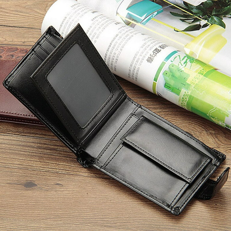 New Men Wallet,Leather Short Male Purse With Coin Pocket Card  Holder,Trifold Wallet Men's Clutch Money Bag Coin Purses