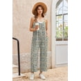 thumbnail image 4 of Ekouaer Wide Leg Jumpsuits for Women Casual Overalls Sleeveless Vacation Outfits One Piece Boho Printed Romper with Pocket, 4 of 6