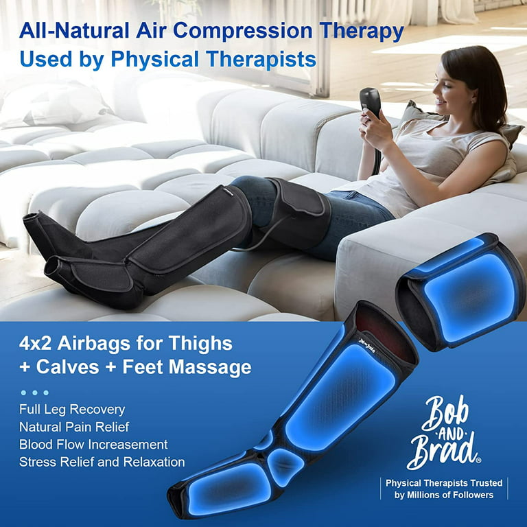Bob and Brad® Leg Massager with Heat and Compression, Foot Calf Thigh Leg  Compression Massager for Circulation Pain Relief with LCD Handheld