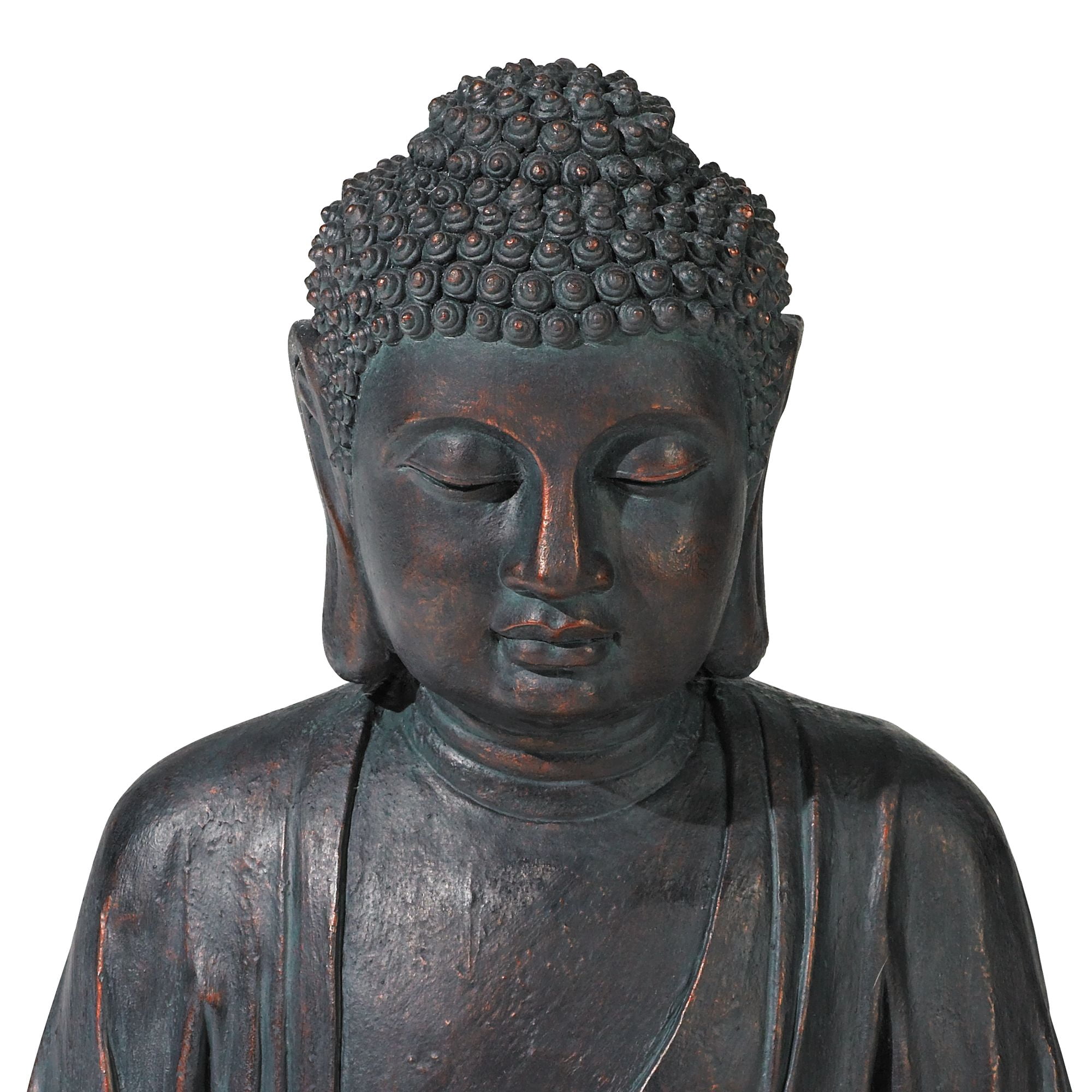 Meditating Buddha 24" High Large Zen Asian Indoor Outdoor Decor Resin Floor Fountain with Light LED Bubbler