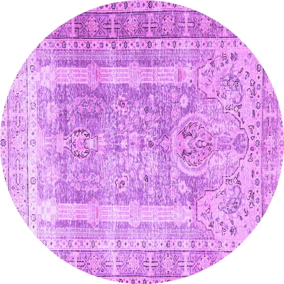 Ahgly Company Indoor Round Persian Purple Traditional Area Rugs, 6' Round