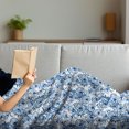 thumbnail image 3 of Blue Soft Flannel Fleece Blanket, Delicate Spring Season Themed Floral Pattern in Traditional Russian Gzhel Style, Cozy Plush for Indoor and Outdoor Use, 60" x 80", Cobalt Blue White, by Ambesonne, 3 of 5