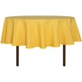 thumbnail image 1 of LAICAIW Round Tablecloth-70 Inch-Water Resistant Spill Proof Washable Polyester Table Cloth Decorative Fabric Table Cover for Dining Table, Buffet Parties and Camping, Yellow, 1 of 7