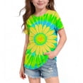 thumbnail image 2 of Ashirexll T-Shirts pour Filles à Manches Courtes Imprimés Col Rond Demi-Manches Haut pour Enfants Décontracté Polyvalent, 2 of 5