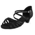 thumbnail image 3 of BIMZUC Girls Soft PU Leather Latin Ballroom Dance Shoes with 1.57 inches / 4 cm Heel, Comfortable Ankle Strap Closed Toe Design for Children Practice and Performance, Black Size 30, 3 of 9