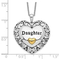 thumbnail image 4 of 925 Sterling Silver Cable Necklace with Pendants Chain Sentimental Expressions Gold-plated Antiqued Daughter 18in. 18 inch, 4 of 6