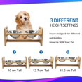 thumbnail image 4 of YY FOREYY Adjustable Raised Pet Stand for Cats and Dogs with 4 Bowls, Bamboo Elevated Dog Cat Food and Water Bowls Stand Feeder with 4 Stainless Steel Bowls and Anti Slip Feet(S), 4 of 6