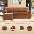 thumbnail image 5 of KYLE & KAY L-Shaped Sectional Sofa Bed, Reversible Couch with Pull-Out & Storage, Chenille Sofa Suitable for Living Rooms, Kids, Adults, Brown, 5 of 5
