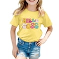 thumbnail image 1 of Chandails à Capuchon pour Filles Imprimé Graphique Lettre Pulls Tops Manches Courtes Décontracté Doux Chandail T-Shirt Tops Simples, 1 of 4
