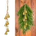 thumbnail image 6 of Metal Bells Hanging Christmas Decoration,Metal Handmade Decorative Cow Bells with 6 Bells on Jute Hanging Rope,12.6",Antique Gold, 6 of 8