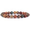thumbnail image 1 of Natural Multi-Color Picasso Jasper Gemstone 8mm Round Beads Stretch Bracelet 7 Inch Unisex, 1 of 1