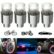AMERTEER 4 Pack LED Wheel Lights Car Bike Wheel Tire Tyre Valve Dust Cap Waterproof, Motion Activated, Safety, Spoke Flash Lights Car Valve Stems & Caps Accessories