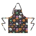 thumbnail image 2 of Colorful Halloween Icons Apron-Garden Aprons for Women with Pockets-Cotton Linen Waterproof Kitchen Cooking Gardening Aprons Adjustable for Kitchen,Cooking,BBQ and Salon 32"x27", 2 of 7