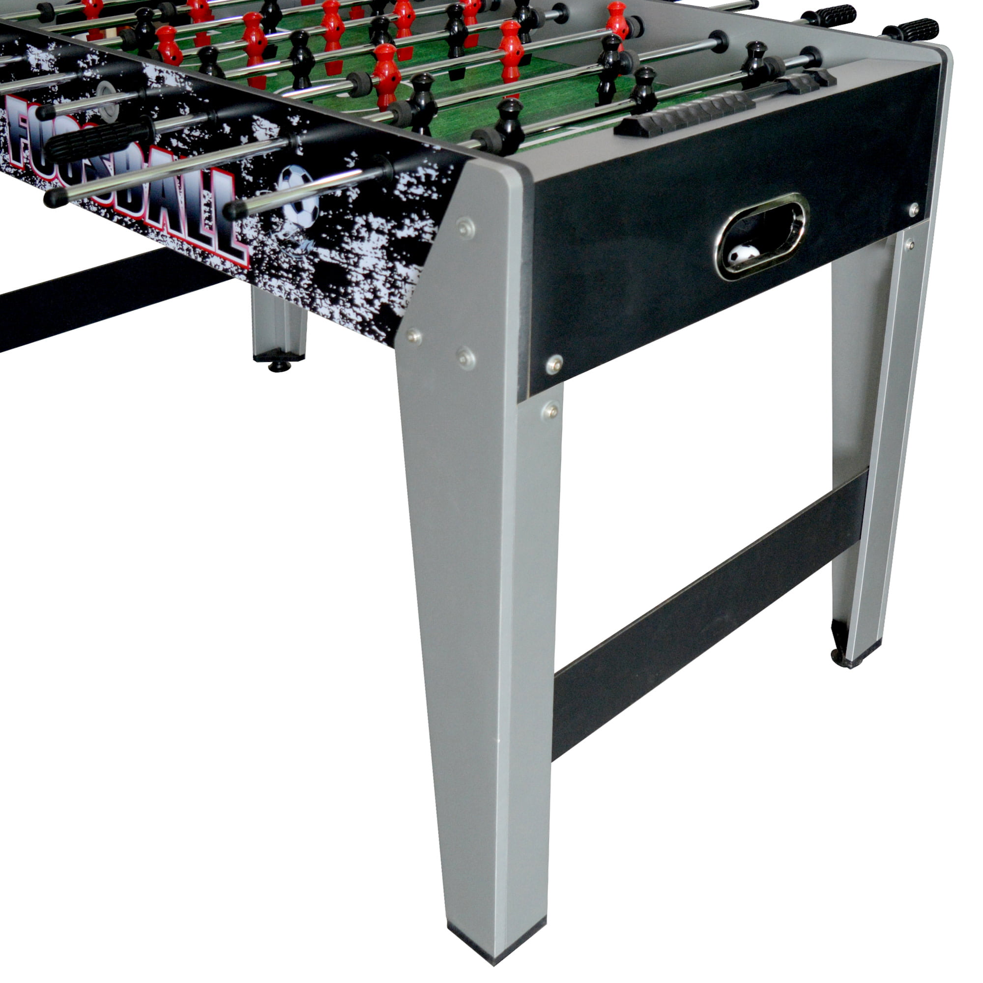 Hathaway Avalanche Foosball Table Soccer Game with Ergonomic Handles for Kids and Adults 48-in Black/Gray 
