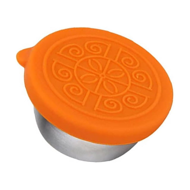 Recipiente para aderezo Wosthever de acero inoxidable y silicona a prueba de fugas Naranja