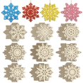 thumbnail image 1 of Adornos navideños con forma de copo de nieve, 36 piezas, de madera, bricolaje, 1 of 7