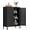 Black, variant on Beran7 Small Display Cabinet with Glass Doors, 12" Shallow Metal Storage Cabinets Short Bookcase Cabinet with Two Door Two Shelves Metal Glass cabinets for Home Office Living Room