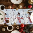 thumbnail image 2 of Red Blue Christmas Cotton Linen Table Runner for Dining Kitchen, Snowman Xmas Snowflake Winter Birds Wedding Outdoor Party Tablerunners Decoration, Dresser Scarf Coffee Tablecloth Runners 13"x72", 2 of 9