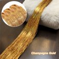 thumbnail image 4 of NOGIS Hair Tinsel Kit, 1200 Strands 47 Inch Champagne Gold Tinsel Hair Extensions with Tools Fairy Hair Tinsel Kit, Heat Resistant Sparkling Hair Tinsel for Cosplay Christmas New Year Party, 4 of 7