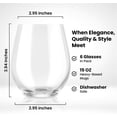 thumbnail image 5 of Chef's Star 15oz Stemless Wine Glasses Set Classic Durable Wine Shatter-Resistant Glass 6 Pack, 5 of 6