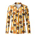 thumbnail image 4 of Jeiento Pumpkin Bow Women's Golf Shirts, Long Sleeve Sun Protection Athletic Tops, V Neck Moisture Wicking Apparel for Halloween, Golf and Outdoor Travel, 4 of 7