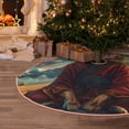 thumbnail image 5 of Sikiie Meditating Golden Retriever Nativity Christmas Tree Skirt, Jesus Christian Winter Holiday Tree Mat Decoration(30-48IN)48", 5 of 6