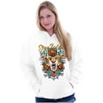 thumbnail image 3 of Stay Wild Tiger Head Rose Tattoo Unisex Plus Fleece Graphic Hoodie Brisco Brands 5X, 3 of 5