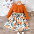 thumbnail image 4 of Staki Skater Girl Clothes Girls Long Sleeve Dress for Kids Girls Casual Dresses(Orange,18-24 Months), 4 of 9