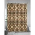 thumbnail image 5 of Fsddascl Brown Southwest Shower Curtain Set - 72" x 78" Washable Bathtub Curtain with 12 Hooks, Modern Geometric Ethnic Vintage Waterproof Fabric Stall Shower Curtains for Bathroom/Bathtub Décor, 5 of 6