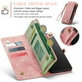 thumbnail image 5 of CaseMe Leather Case for Samsung Galaxy A52,2 in 1 Detachable Wallet Case with 8-Card Holder Zipper Bills Slot,Magnetic Shockproof Flip Leather Cover Zipper Pocket Phone Cases,Pink,For Galaxy A52, 5 of 10