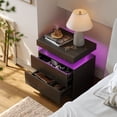 thumbnail image 3 of Cubehom LED Bedside Table, 2-Drawer Modern Nightstand with Storage, End Side Table for Living Room and Bedroom Furniture, 3 of 5