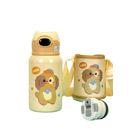 

1 Set 500ML Vacuum Cup with Cup Cover Stainless Steel Traveling Outdoor Water Drink Kids Insulated Tumbler for Office