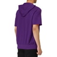 thumbnail image 3 of INSPIRE CHIC Men's Short Sleeve Hoodies Solid Color Zip Up Jackets with Hood M Purple, 3 of 7