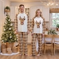 thumbnail image 6 of Nibbcoa Family Matching Christmas Pajamas Set Plaid and Reindeer Print Holiday Pajamas Sleepwear, 6 of 10