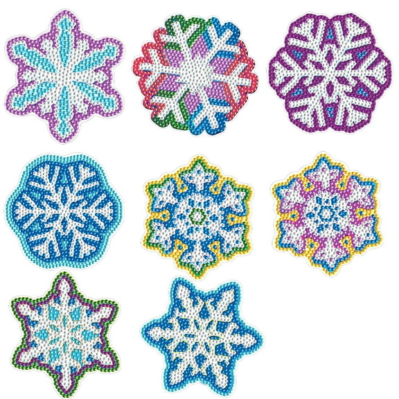 8pcs DIY Diamond Painting Coaster Kit with Snowflake Design and Stand, Perfect for Home Decor and Gift Giving