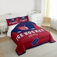 thumbnail image 3 of Homewish Ice Hockey Lovers Bedding Comforter Set,Ball Sport Twin Comforter Sets,Blue Red Bedding Set For Teens,Breathable Home Decor Reversible,2pcs, 3 of 8